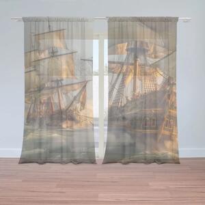 Sablio Záclony Plachetnice ve vlnách: 2ks 150x250cm