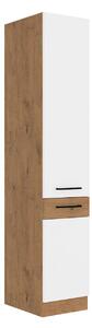 Vysoká kuchyňská skříňka Woodline 40 DK-210 2F, Barva: Dub lancelot / bíly lesk 5902928821161
