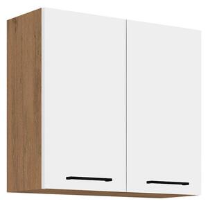 Horní kuchynská skříňka Woodline 80 G-72 2F, Barva: Dub lancelot / bíly lesk 5902928960594