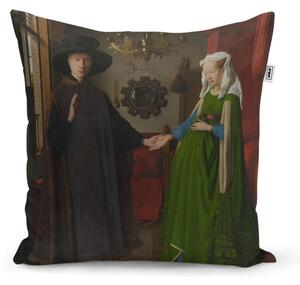 Sablio Polštář Svatba manželů - Jan van Eyck - 40x40 cm