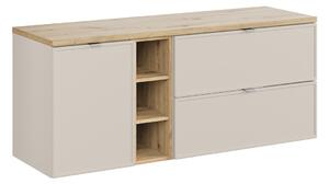 Comad Závěsná skříňka Bella Cashmere s deskou 140 cm kašmír/dub artisan