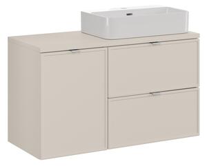 Comad Závěsná skříňka Bella Cashmere Trust 2 s deskou a umyvadlem 100 cm kašmír/bílá