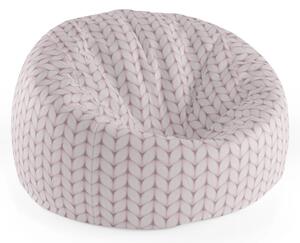 Sablio Sedací vak Cocoon Bledě růžové pletení - 75 x 45 x 35 cm