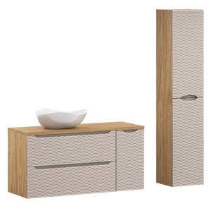 Comad Koupelnová sestava Ocean Cloud se skříňkami a umyvadlem 120 cm dub olejovaný/béžová
