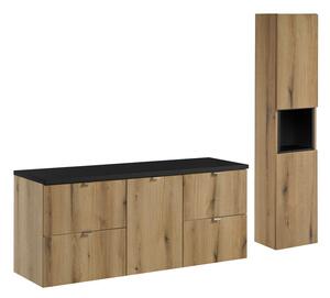 Comad Koupelnová sestava Nova Oak I se skříňkami 140 cm dub evoke/černá