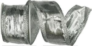Stuha stříbrná lurexová BIRMINGHAM SILVER lesklá 40mm x 2m (15,-Kč/m)