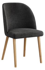 Čalouněná židle šedá s dřevěnými nohami R3 Olbia