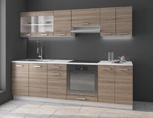 Kuchyně Marina I, Barva: Bíla / Sonoma trufel, Osvětlení: bez osvětlení, Dřez: ne, Příborník: ano 5902928853933