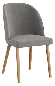 Čalouněná židle šedá s dřevěnými nohami R4 Olbia