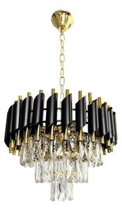 Lustr na řetězu CRISTAL 5xE14/40W/230V zlatá/černá