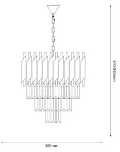 Lustr na řetězu CRISTAL 5xE14/40W/230V zlatá/černá