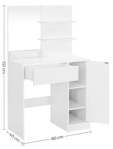 VASAGLE Toaletní stolek - bílá - 80x40x132 cm
