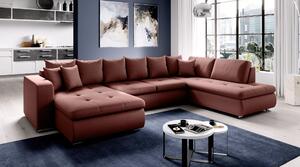 Sedací souprava do U DAFNI - růžová, pravý roh