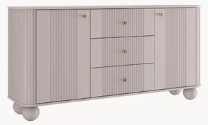 Komoda se šuplíky Vesper 160 cm - kašmír / zlaté úchytky / kulaté nohy