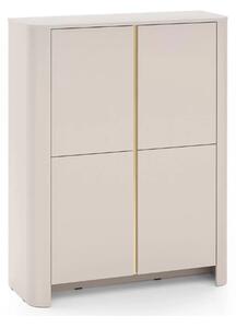 Vysoká komoda Sorrenti 103 cm - kašmír / zlatá