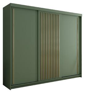 ARK - Šatní skříň GREEN, Zelená 250 cm