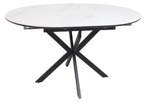 Signal Jídelní rozkládací stůl Gaston 100/135 cm keramika bílý mramor/černý