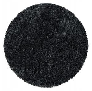 Ayyildiz, Kusový koberec Fluffy Shaggy 3500 anthrazit kruh, 80x80 (průměr) kruh, šedá, ložnice