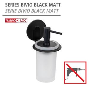Matně černý samodržící skleněný dávkovač mýdla 150 ml Bivio – Wenko