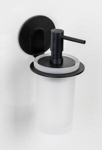 Matně černý samodržící skleněný dávkovač mýdla 150 ml Bivio – Wenko