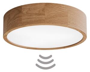 Stropní svítidlo se senzorem CLEO 3xE27/24W/230V pr. 37,5 cm dub