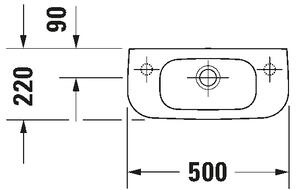 Duravit 7065000092 - Závěsné umyvadlo D-CODE 50x22 cm keramika/lesklá bílá
