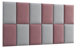 Set čalouněných panelů 180x100 VALERIO - růžový / světle šedý