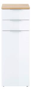 Bílá přírodní vysoká koupelnová skříňka v dekoru dubu 39x112 cm Pescara – Germania