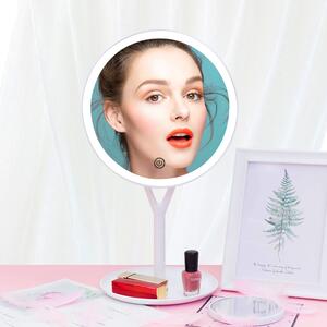 LED kosmetické make-up zrcátko Ypsilon kulaté nabíjecí bílé