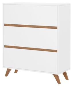 Komoda Wilec K3SZ WL04, Barva: Bílá / bílá + dub Craft zlatý 5902928310870