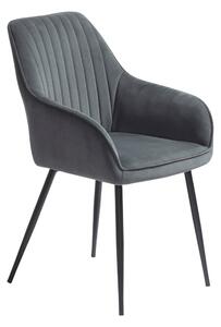 Šedá čalouněná jídelní křesla v sadě 2 ks s područkami Nolan Stripe – Unique Furniture