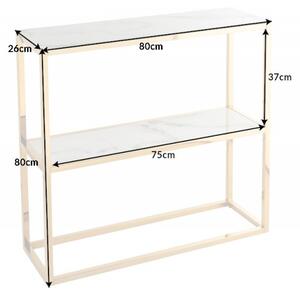 Konzolový stolek ELEGANCE GOLD 80 CM bílý mramorový vzhled Nábytek | Doplňkový nábytek | Konzolové stolky