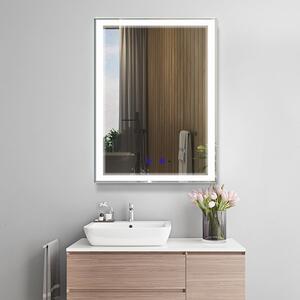 Nemlžící koupelnové zrcadlo s LED osvětlením na výšku 80x60 cm KZ2