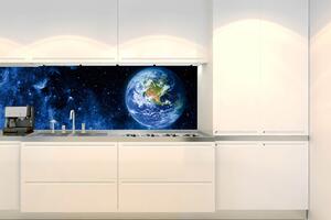 DIMEX | Fototapeta do kuchyně Pohled na Zemi KI-180-233 | 180 x 60 cm | modrá, zelená, bílá