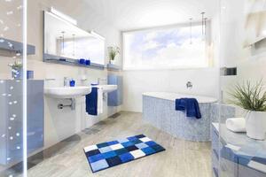 GRUND Koupelnová předložka BONA modrá Rozměr: 50x60 cm s výřezem pro WC
