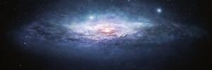 DIMEX | Fototapeta do kuchyně Galaxie KI-180-234 | 180 x 60 cm | černá, modrá