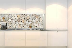 DIMEX | Fototapeta do kuchyně Krémová kamenná zeď KI-180-249 | 180 x 60 cm | béžová, krémová