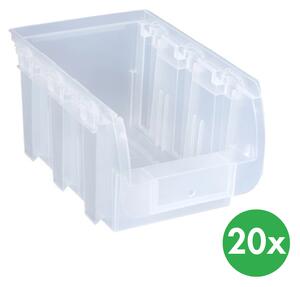 Plastový box COMPACT, 154 x 235 x 125 mm, 20 ks, průhledný