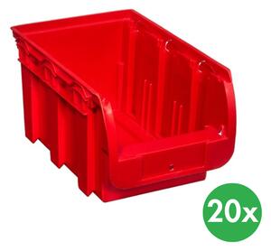 Plastový box COMPACT, 154 x 235 x 125 mm, 20 ks, červený