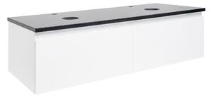 Koupelnová skříňka s kamennou krycí deskou SAT B-WAY 119x30x45 cm bílá lesk BWAY120WTK
