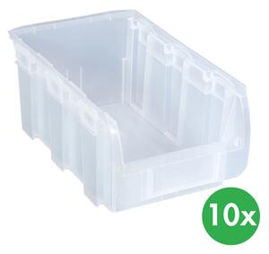 Plastový box COMPACT, 210 x 350 x 150 mm, 10 ks, průhledný