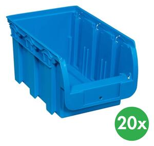 Plastový box COMPACT, 154 x 235 x 125 mm, 20 ks, modrý