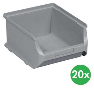 Plastové boxy PLUS 2B, 137 x 160 x 82 mm, šedé, 20 ks