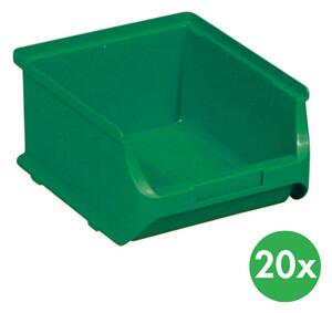Plastové boxy PLUS 2B, 137 x 160 x 82 mm, zelené, 20 ks