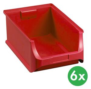 Plastové boxy PLUS 5, 310 x 500 x 200 mm, červené, 6 ks