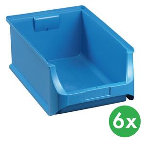 Plastové boxy PLUS 5, 310 x 500 x 200 mm, modré, 6 ks
