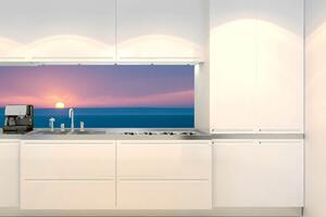 DIMEX | Fototapeta do kuchyně Slunce nad horizontem KI-180-192 | 180 x 60 cm | modrá, růžová, žlutá