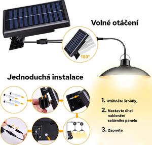 LEDSolar DUO solární závěsné lampy na zahradu s dálkovým ovládáním, iPRO, 8W, teplé světlo