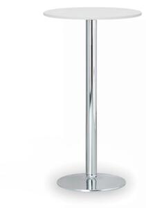 Koktejlový stůl OLYMPO II, průměr 600 mm, chromovaná podnož, deska bílá
