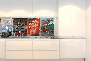 DIMEX | Fototapeta do kuchyně Vintage plakáty KI-180-221 | 180 x 60 cm | vícebarevná